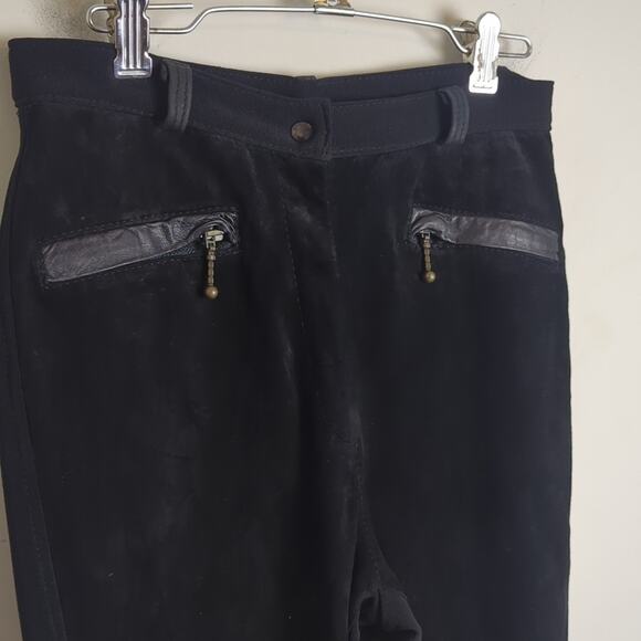 Vintage Laurence Roy Leather & Suede Patch Streetwear Pants Women's Size Small - Picture 2 of 11